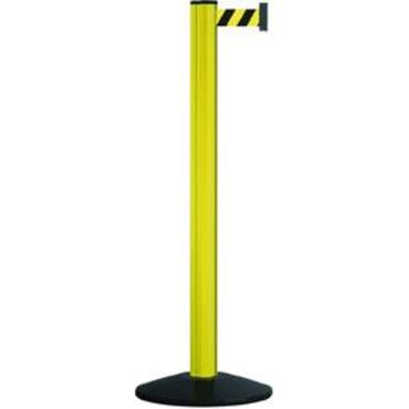 Demarcation post, height 1000 mm, with extendable band in yellow/black